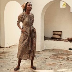 DOEN SAFFLOWER DRESS YELLOW LAUREL CANYON ROSE LARGE